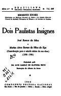 Dois paulistas insignes: José Ramos da Silva e Matias Ramos da Silva Eça (Contribuição para o estudo crítico da sua obra, 1705-1763)